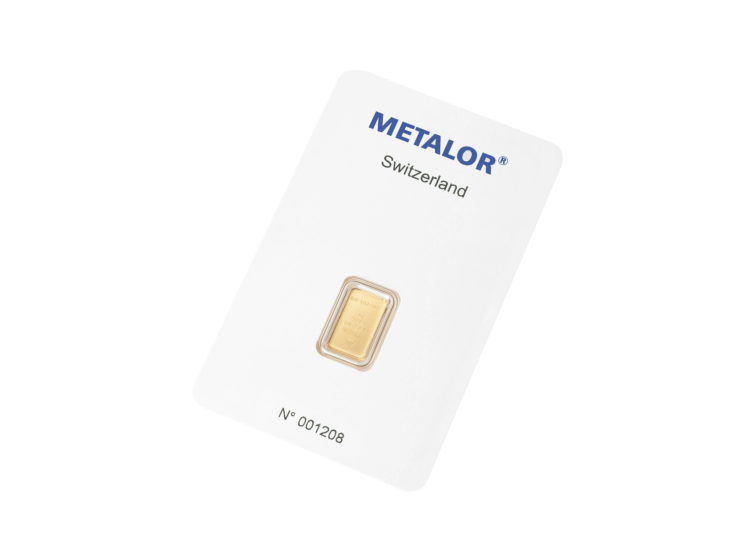 Metalor 1 gram forside i blister