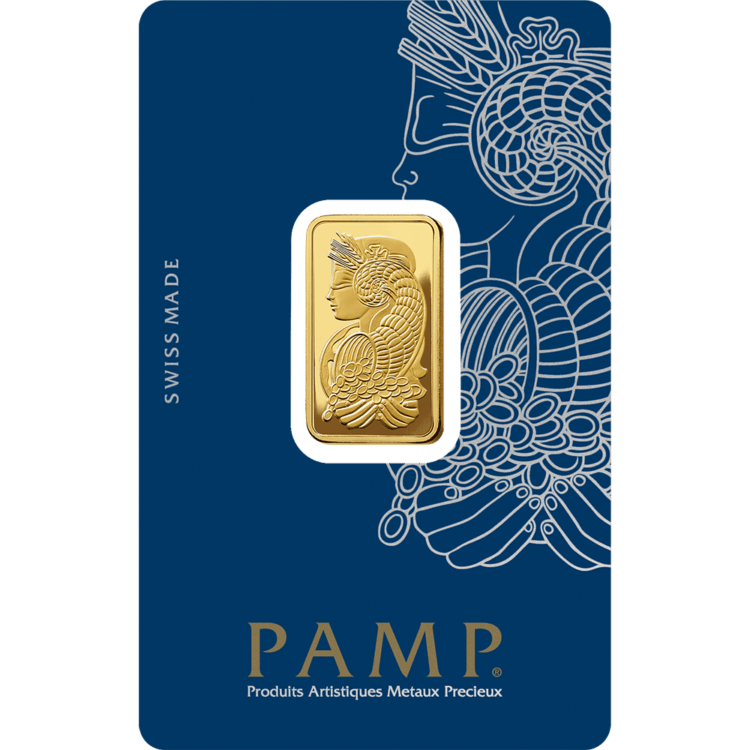 PAMP - 10 gram guldbarre stanset