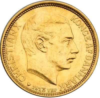 Christian x 10 kr guld mønt
